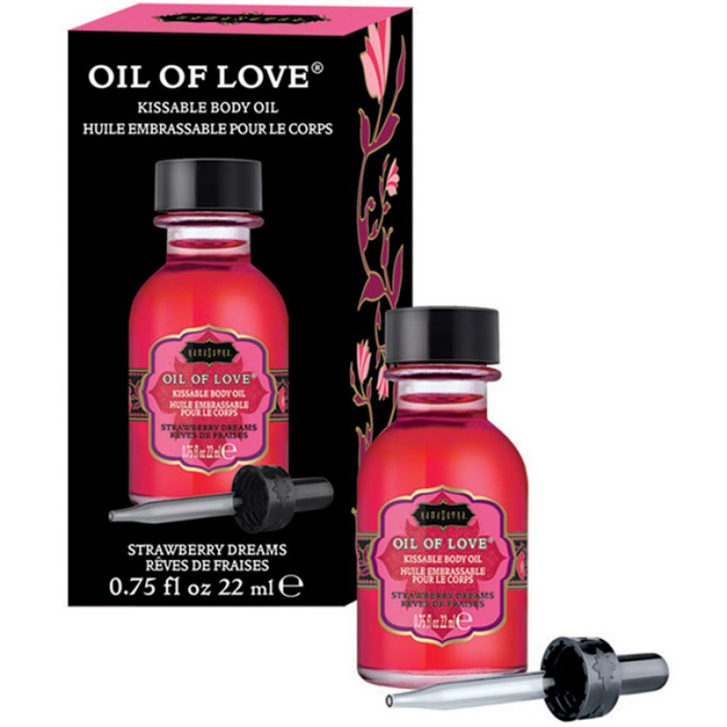 Kamasutra Oil Of Love  Warming Kissable Massage Oil - Strawberry Dreams 0.75 oz (22 ml)